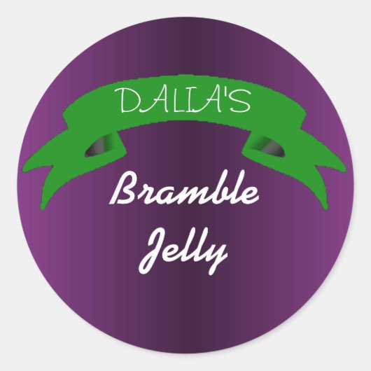 Paarse bramble jelly label met braambessen (Voorkant)