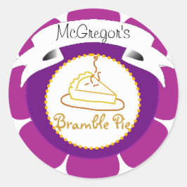 Paarse bramble taart label