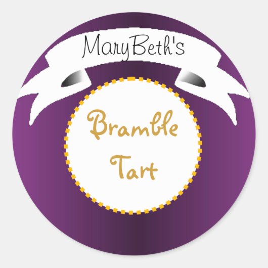 Paarse bramble tart taart taart label (Voorkant)