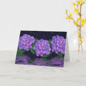 Paarse brandkranen en regendruppels kaart (Gele Bloem)