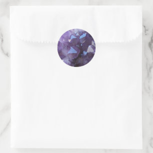 Paarse Braziliaanse Kwarts Amethist Foto Ronde Sticker
