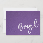 Paarse Brazilië Paspoort Bedankkaart (Achterkant)