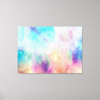 Paarse Breeze Abstract Pastel Waterverven Canvas Afdruk