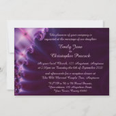 Paarse breukveer bruiloft kaart (Achterkant)