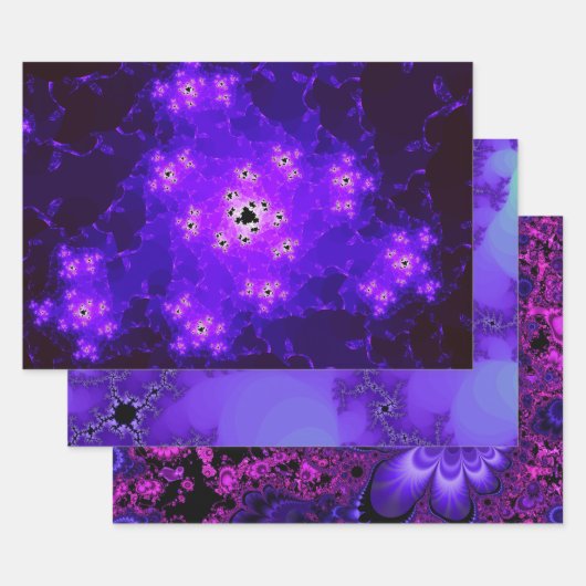 Paarse breukvellen Papierplaat opsluiten Inpakpapier Vel (Set)