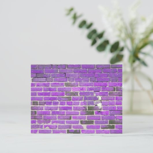 Paarse  Brick Wall textuur Briefkaart (Staand voorkant)