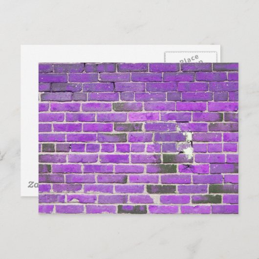 Paarse  Brick Wall textuur Briefkaart (Voorkant / Achterkant)