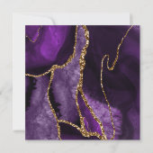 Paarse Bridal Brunch & Bubble Gold Glitter Shower Kaart (Achterkant)