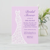  Paarse Bridal Shower-uitnodiging Kaart (Staand voorkant)