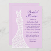  Paarse Bridal Shower-uitnodiging Kaart (Voorkant / Achterkant)