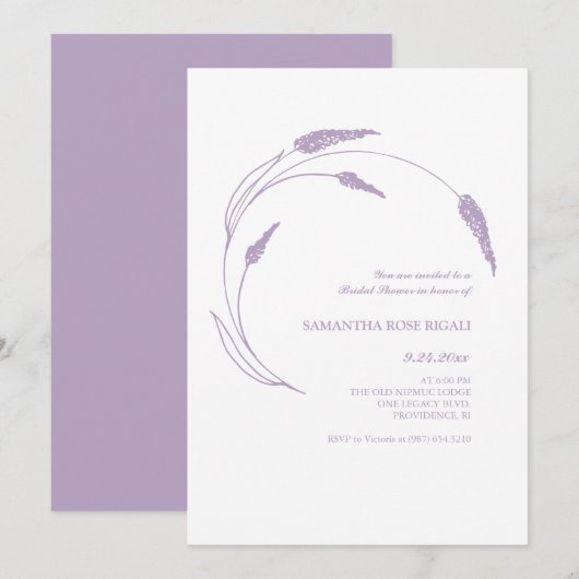 Paarse Bridal Shower-uitvindingen Kaart (Voorkant / Achterkant)