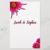 PAARSE BRIDE- EN GROOM-TRIVIA-TOONKAART FLYER (Achterkant)