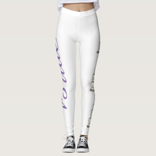 Paarse BRIDE-Leggings van de Cake Bridal Leggings (Voorkant)
