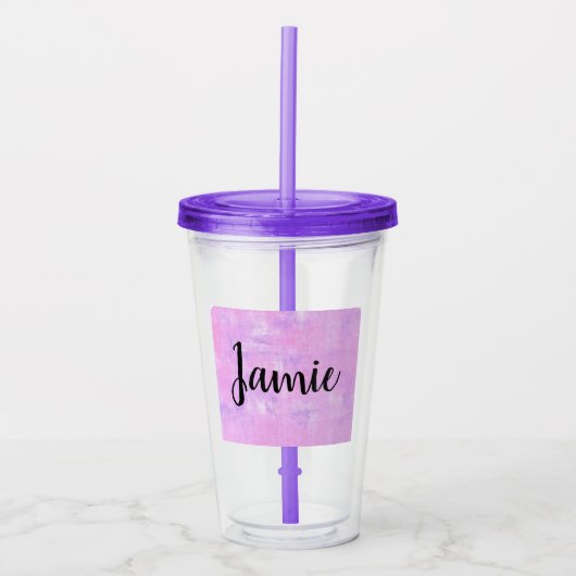 Paarse Bridesmaid Cup / Gepersonaliseerde naam Acryl Drinkbeker (Voorkant)