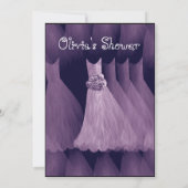 PAARSE Bridesmaïde jurken Bridal Showuitnodiging Kaart (Achterkant)