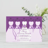 Paarse Bridesmaids Bridal Shower Kaart (Staand voorkant)
