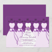 Paarse Bridesmaids Bridal Shower Kaart (Voorkant / Achterkant)