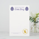 Paarse brief van de paasbunny blank (Staand voorkant)