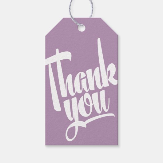 Paarse briefing kalligrafie Dank u Label Cadeaulabel (Voorkant)