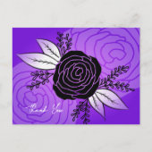 Paarse Briefkaarten, Rozen silhouet stijl Feestdagenkaart (Voorkant)