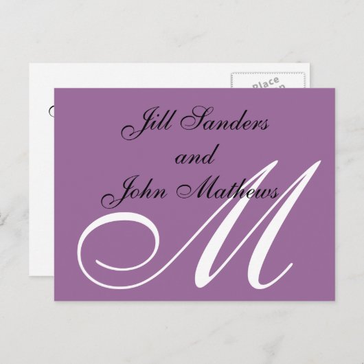 Paarse Briefkaarten voor het opslaan van de datuma (Voorkant / Achterkant)