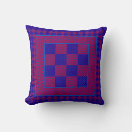 Paarse, Bright Blauwe en Plum Polka Dots Kussen