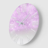 Paarse Bright Glitter effect White Spark Princess Grote Klok (Hoek)