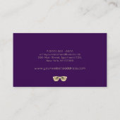 Paarse brillen Spectacles Optician goud Visitekaartje (Achterkant)
