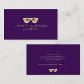 Paarse brillen Spectacles Optician goud Visitekaartje (Voorkant / Achterkant)