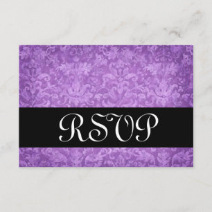 Paarse Brocade RSVP-kaart voor bruiloft V RSVP Kaartje