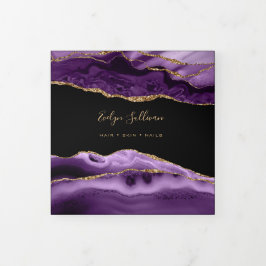 Paarse brochure Agate Trivoudig Drieluik Kaart