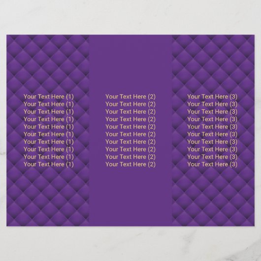 Paarse brochures met driekwart gouddiamant-monogra (Achterkant)