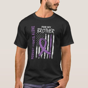 Paarse broer epilepsie bewustzijn Amerikaanse vlag T-shirt