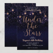 Paarse brons betoverd onder de sterren Sweet 16 Kaart (Voorkant / Achterkant)