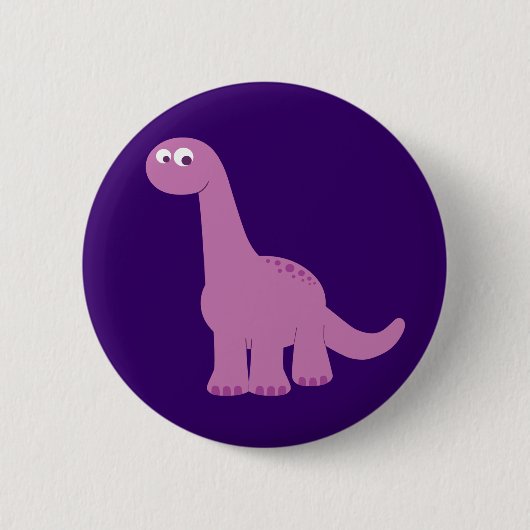 Paarse Brontosaurus Dinosaur Ronde Button 5,7 Cm (Voorkant)