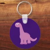 Paarse Brontosaurus Dinosaur Sleutelhanger (Voorkant)