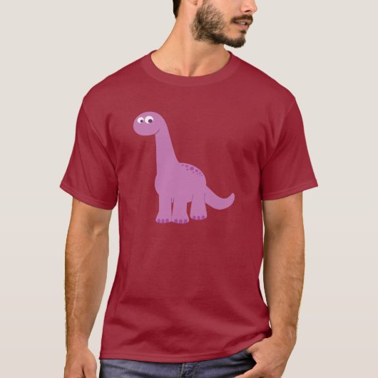 Paarse Brontosaurus Dinosaur T-shirt (Voorkant)