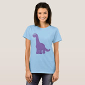 Paarse Brontosaurus Dinosaur T-shirt (Voorkant volledig)