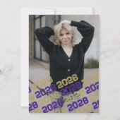 Paarse & Bronze Afstuderen 2 Foto Dank u kaart (Achterkant)