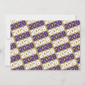 Paarse & Bronze Gold 3 Foto Afstuderen Uitnodiging (Achterkant)