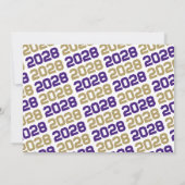 Paarse & Bronze Gold 3 Foto Afstuderen Uitnodiging (Achterkant)