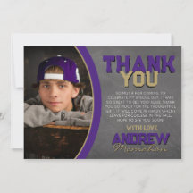 Paarse bronzen krijtbord Afstuderen dank u kaart