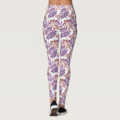 Paarse/Bronzen Waterverf Leaf Leggings (Achterkant)