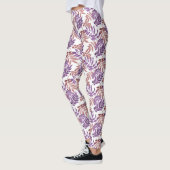Paarse/Bronzen Waterverf Leaf Leggings (Links)