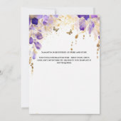 Paarse bruid om bloemen te zijn vrijgezellenfeest kaart (Achterkant)