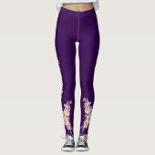 Paarse bruidsbloem bruid & bruidsmeisjes leggings (Voorkant)