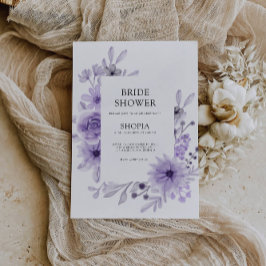 Paarse bruidsdouche uitnodiging