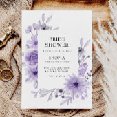 Paarse bruidsdouche uitnodiging