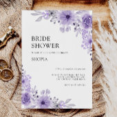 Paarse bruidsdouche uitnodiging