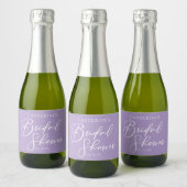 Paarse Bruidsfeest Borrel Persoonlijke Mini Sparkling Wijnetiket (Flessen)